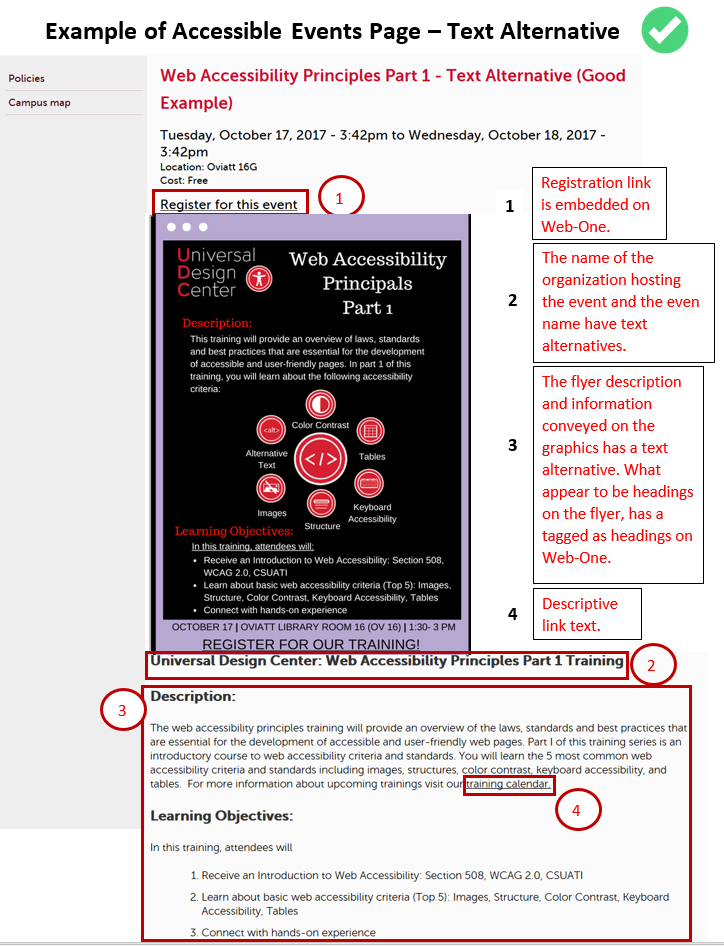 Flyers and Infographics in Calendar Events California State